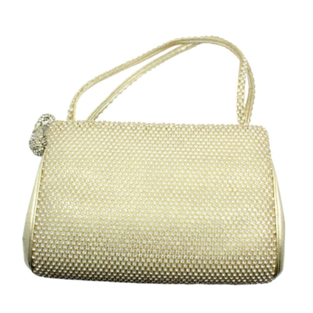 Judith Leiber Swarovski Crystal Swan White Clutch Purse Evening Bag​